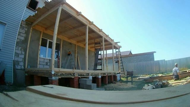 Терраса к дому.Таймлапс смотреть онлайн