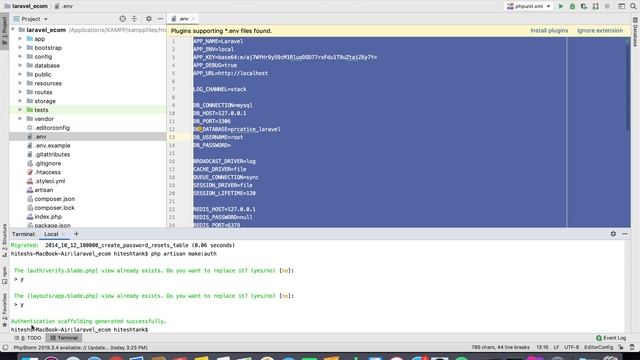 Laravel login and register ,Laravel database connection with phpmyadmin [part-3] смотреть онлайн