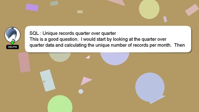 SQL : Unique records quarter over quarter смотреть онлайн