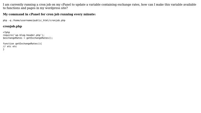 Wordpress: Cron Job variable not accessible смотреть онлайн