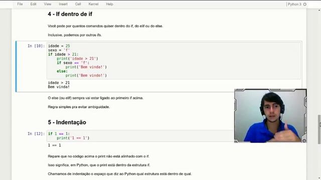 [PROGRAMAÇÃO] Curso Python 3 Aula 12 if, elif e else + indentação смотреть онлайн