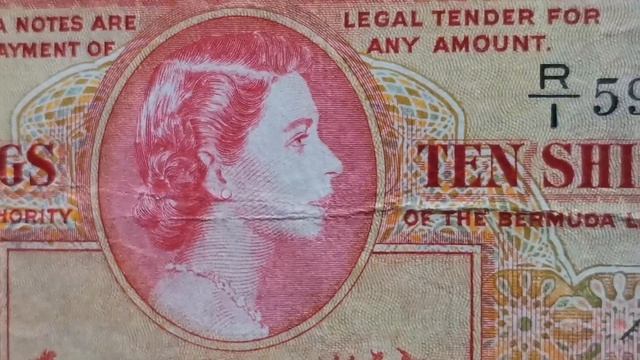 Обзор банкноты 10 шиллингов 1957 год. Бермуды. смотреть онлайн