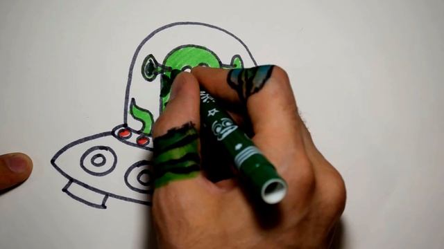 Рисуем Инопланетянина (НЛО) смотреть онлайн