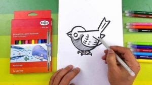 Как нарисовать ВОРОБЬЯ - урок рисования