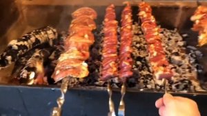 Куриные сердечки на мангале . Сердца на костре. Шашлык из сердечек.