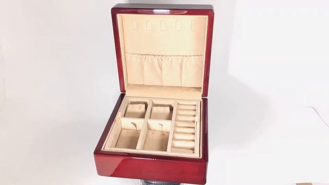 Деревянная шкатулка для ювелирных украшений, Цвет лака "Вишня" арт.: 87047 смотреть онлайн