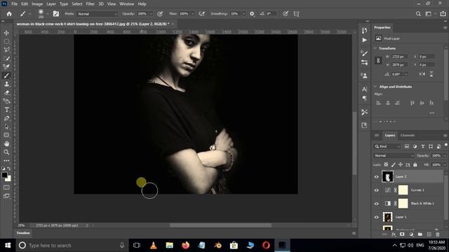 BLACK AND WHITE Portrait Photo Effect - ( Photoshop Tutorial ) смотреть онлайн