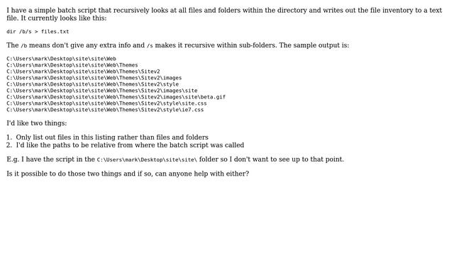 Need relative paths from a batch script directory listing (2 Solutions!!) смотреть онлайн