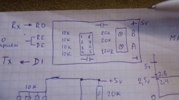 Modbus RS485 MAX485 шум в линии - лечим