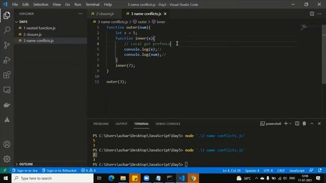 Day 5 Part 3 Name conflict in Nested Functions смотреть онлайн