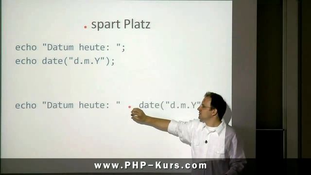 PHP-Tutorial: Ausgabe durch verketten http://www.PHP-Kurs.com смотреть онлайн