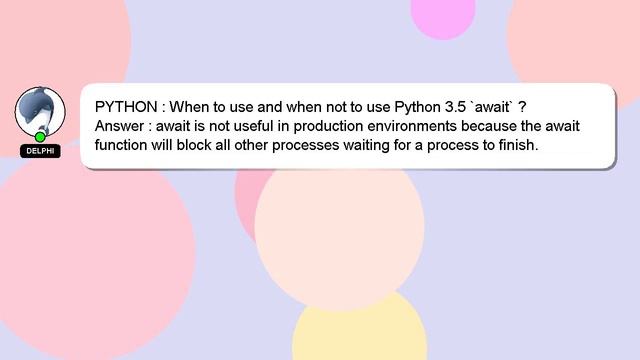 PYTHON : When to use and when not to use Python 3.5 `await` ? смотреть онлайн