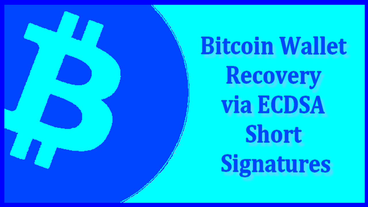 Bitcoin Wallet Recovery via ECDSA Short Signatures смотреть онлайн
