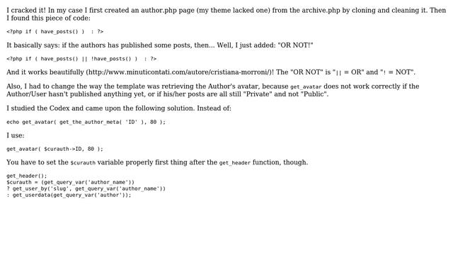 Wordpress: Show author archive pages for authors with no posts (5 Solutions!!) смотреть онлайн