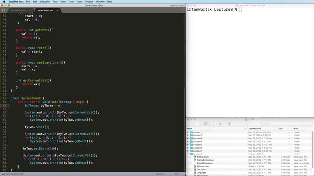 Java Interfaces 4: Example - Series Interface and ByThrees Class смотреть онлайн