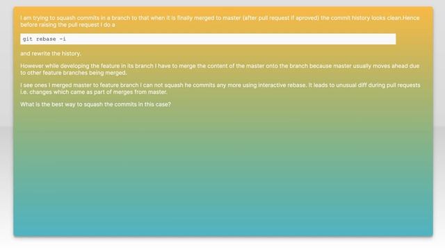 Squash feature branch commit after merging from master смотреть онлайн