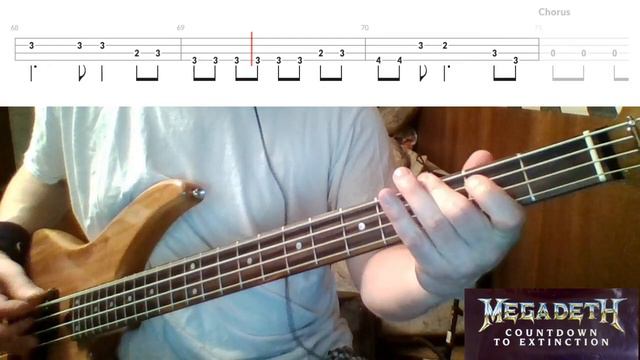 Countdown To Extinction by Megadeth - Bass Cover with Tabs Play-Along смотреть онлайн