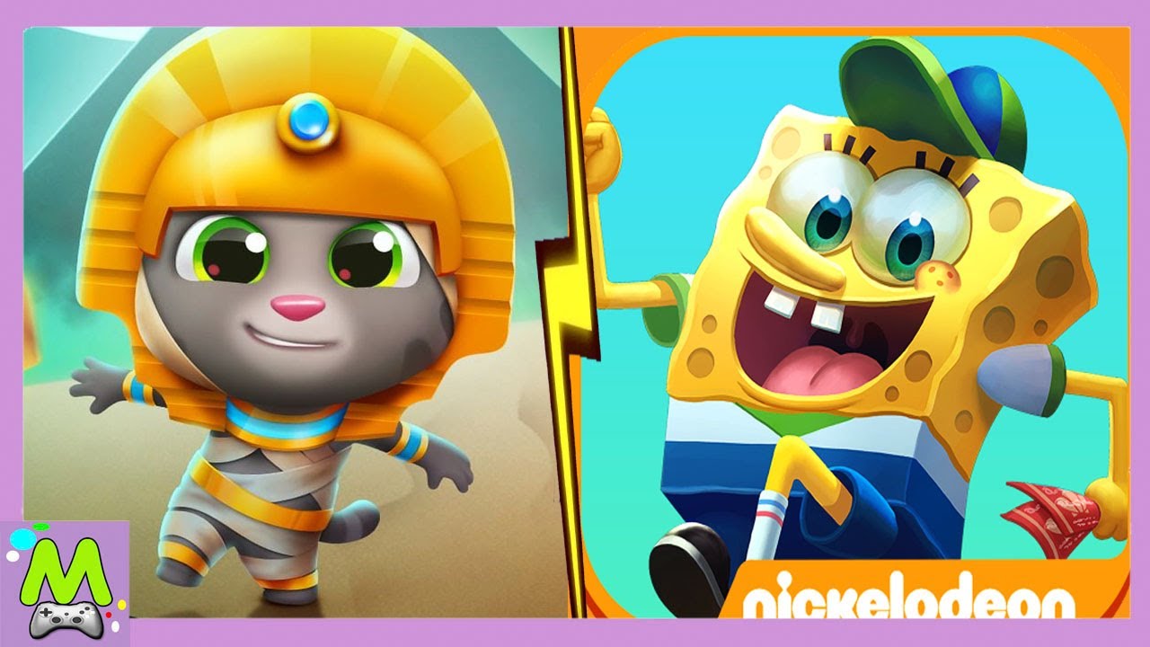 Том за Золотом Vs Губка Боб в Бегах.Погоня за Формулой и Гонка за Енотами.Какая Игра Круче