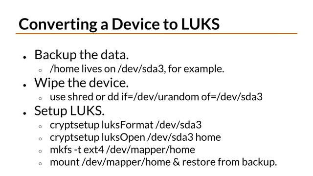 3.9 Encrypting an Existing Device смотреть онлайн