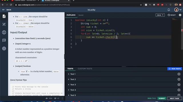"Is Lucky" - Codesignal #11 - JAVA Solution смотреть онлайн