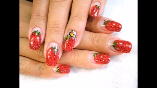 Классная клубничка на ногтях.Рисуем сами. смотреть онлайн