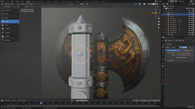 Blender - Fantasy Axe - Sculpting - 07. More Mask Sculpting.mp4