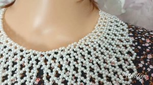 Шикарный воротник из жемчужных бусин ???