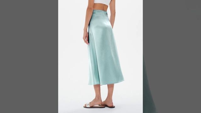 ANNA Collection / Женская юбка / Атласная юбка/ Юбка трапеция/ Юбка ниже колен/ Юбка миди / смотреть онлайн