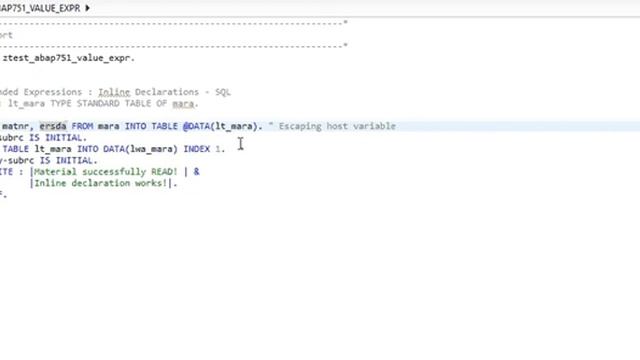 SAP ABAP HANA 7.51 Inline Declaration SQL смотреть онлайн