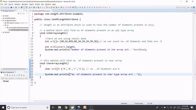Java program for length attribute смотреть онлайн