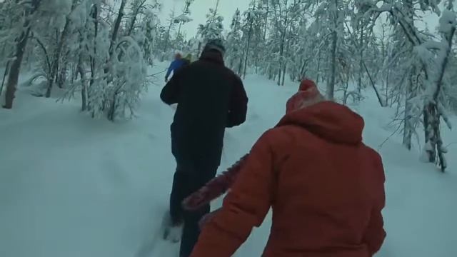 Snowshoe hiking Sirkka Levi Lapland Finland смотреть онлайн