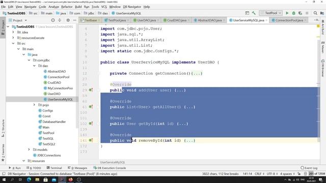 Java - урок 53.3 (Дебаг DAO, объясняю ConnectionPool) смотреть онлайн