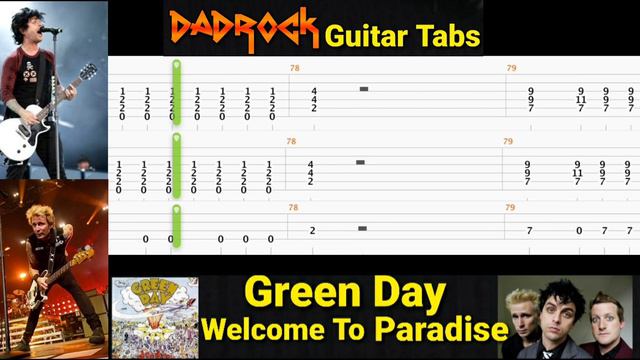 Welcome To Paradise - Green Day - Guitar + Bass TABS Lesson смотреть онлайн