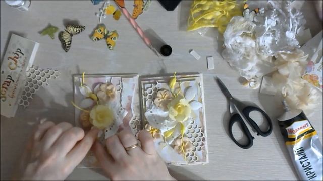 МК Желтые открытки|Step by step Tutorial Mixed Media Yellow Card by Ragozina Olga смотреть онлайн