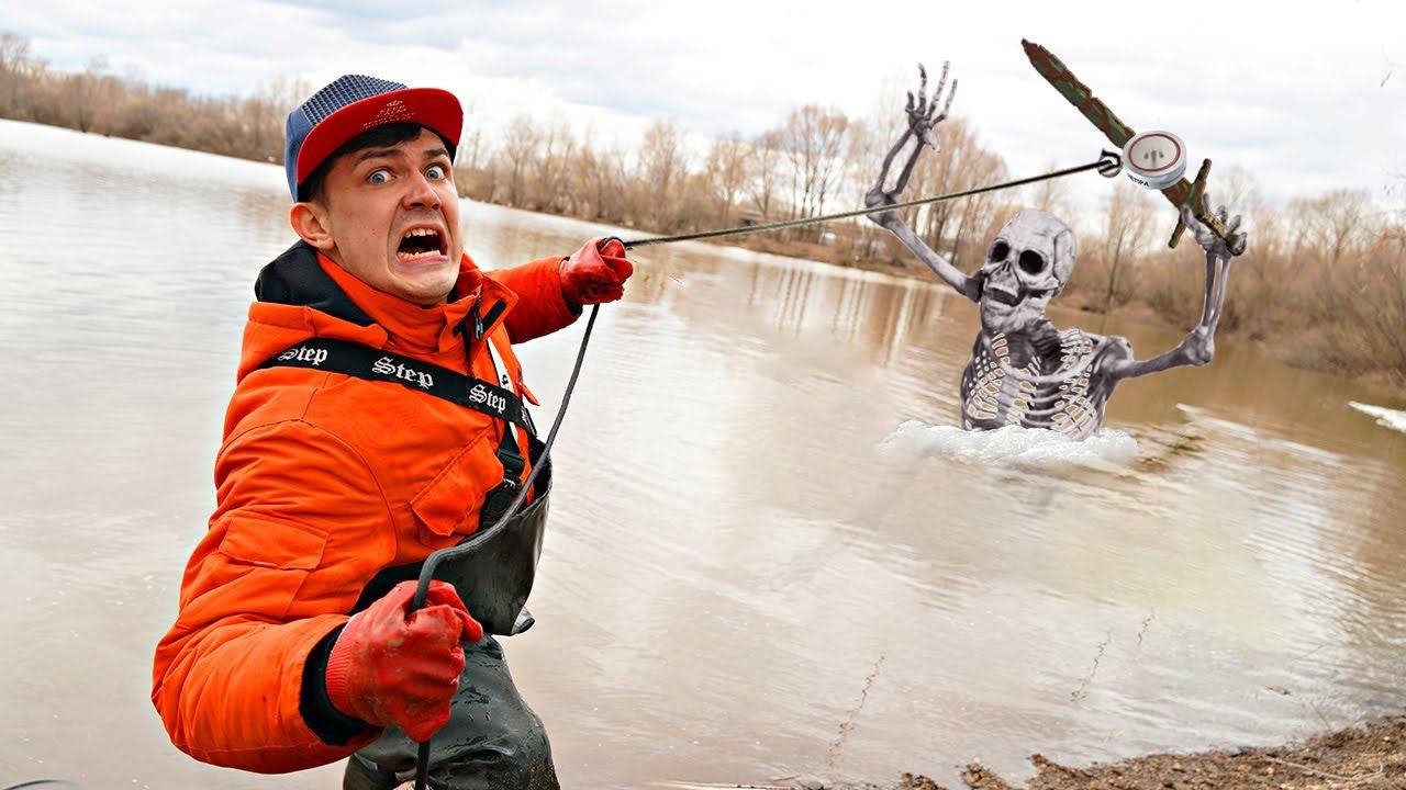 Эти жуткие и опасные находки мы нашли на магнитной рыбалке с помощью гигантского магнита! смотреть онлайн