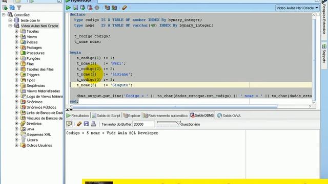 aula 2459 PL SQL Tabelas TYPE IS TABLE INDEX BY BYNARY INTEGER смотреть онлайн