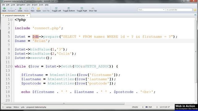 MySQL PDO Tutorial Lesson 6 - Prepared statements with placeholders смотреть онлайн