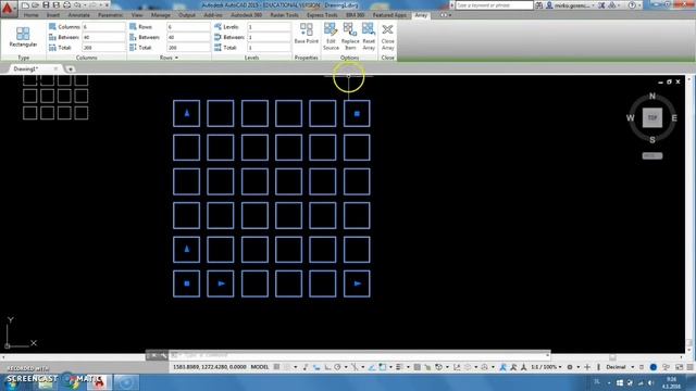 AutoCAD 2015 - Uporaba ukaza ARRAY смотреть онлайн