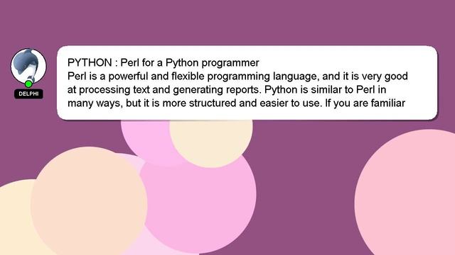 PYTHON : Perl for a Python programmer смотреть онлайн