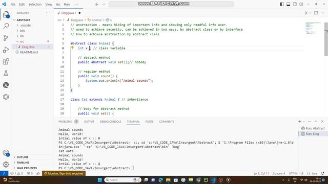 PART 3:: ABSTRACTION IN JAVA BY ABSTRACT CLASS AND EXTENDS KEYWORD смотреть онлайн
