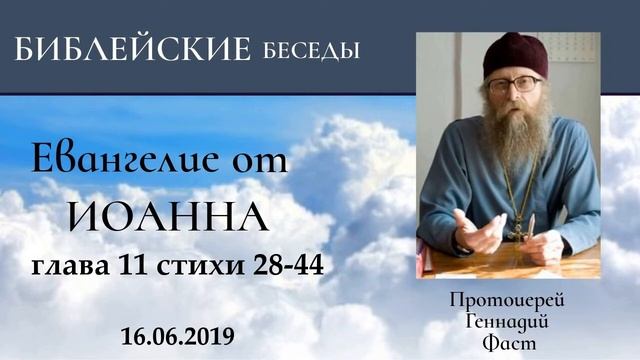 42.Евангелие от Иоанна глава 11 стихи 28-44. Протоиерей Геннадий Фаст 16.06.2019 смотреть онлайн