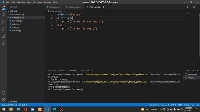 Check Empty or Not : Python tutorial смотреть онлайн