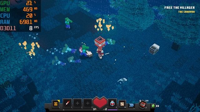 Minecraft Dungeons Intel HD 520 graphic - i3 6006u - 8GB RAM gameplay смотреть онлайн