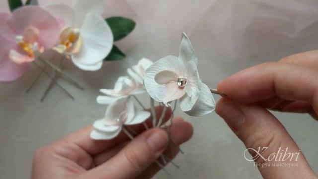 Маленькие орхидеи из фоамирана, шпильки для волос смотреть онлайн
