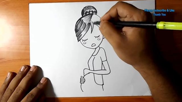 How to Draw a Pregnant Woman Cartoon | YZArts смотреть онлайн