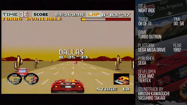 Turbo OutRun - Night Ride [SEGA Mega Drive Soundtrack] смотреть онлайн