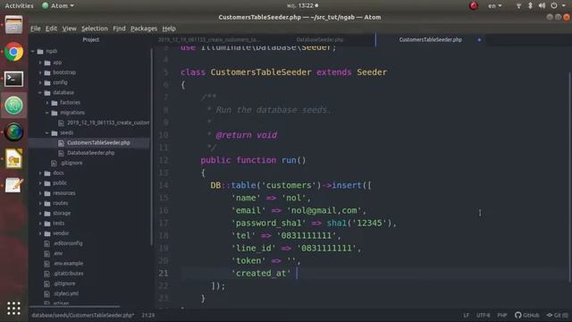 โปรเจ็ค "แง็บ" หลังบ้านด้วย laravel ตอน migration, seeder, route смотреть онлайн