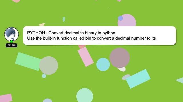 PYTHON : Convert decimal to binary in python смотреть онлайн