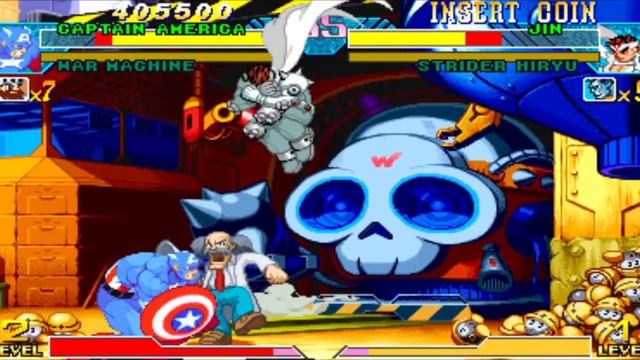 Marvel VS Capcom 1 - Captain America/War Machine - Expert Difficulty Playthrough смотреть онлайн