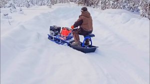 Мотобуксировщик 8 л.с. в деле. Тест-драйв.